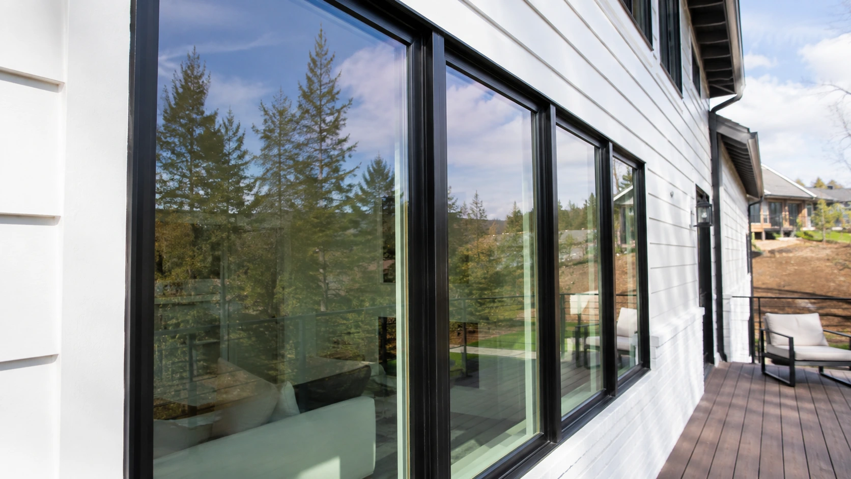 Professional window cleaning showcasing clean windows on a modern home